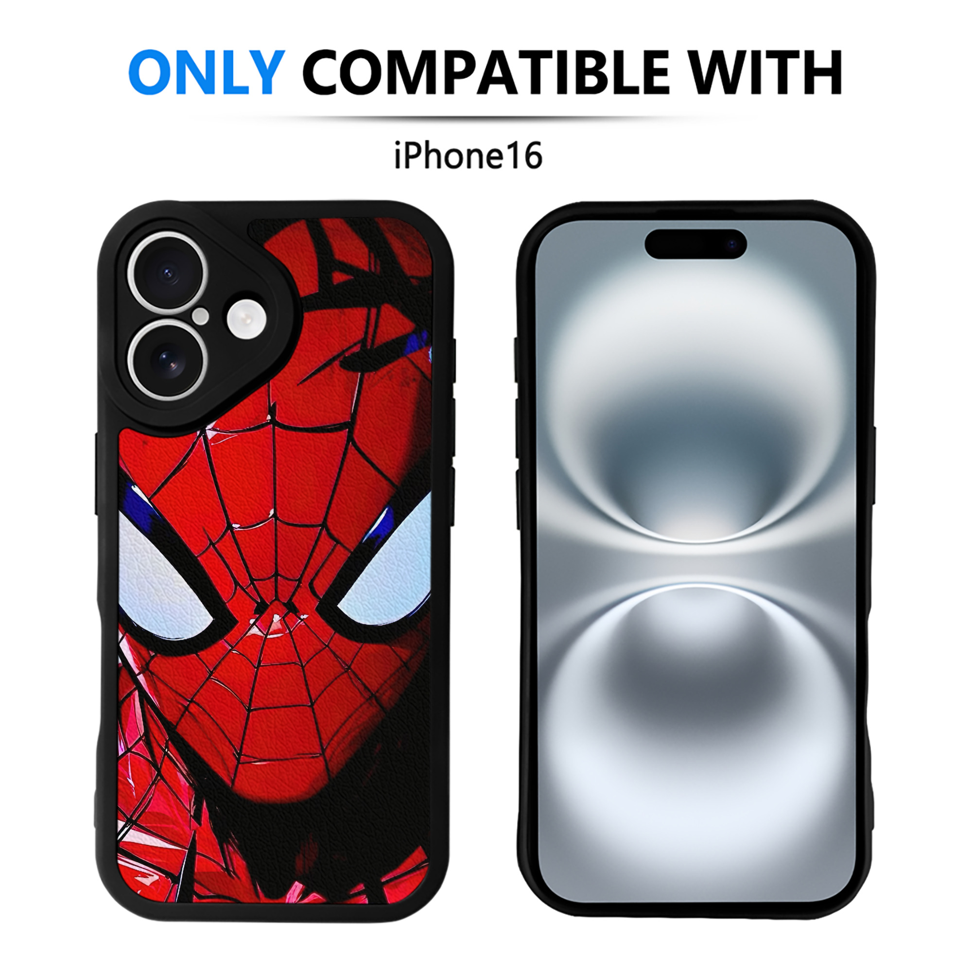 Spider Man スパイダーマン 【iPhone 16シリーズ対応】シリコンスマホケース（レザー調） 材質：シリコン